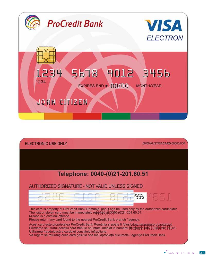Download Romania ProCredit Bank Visa Electron Photoshop template